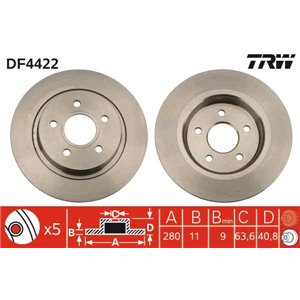DF4422 Brake Disc TRW - Top1autovaruosad