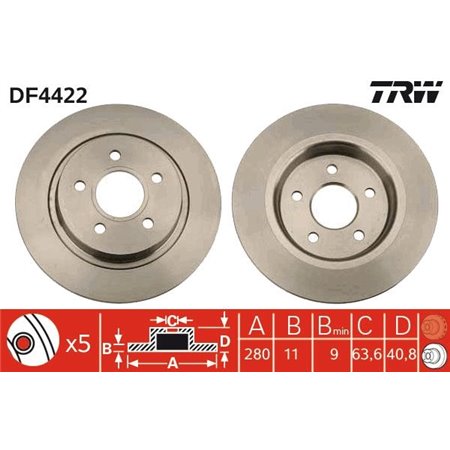 DF4422 Brake Disc TRW