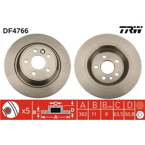 DF4766 Brake Disc TRW - Top1autovaruosad