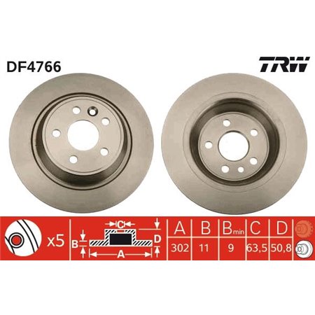 DF4766  Brake disc TRW 