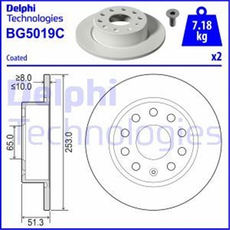 BG5019C Brake Disc DELPHI