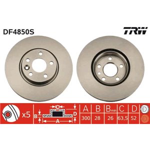 DF4850S Brake Disc TRW - Top1autovaruosad