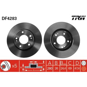 DF4283 Brake Disc TRW - Top1autovaruosad