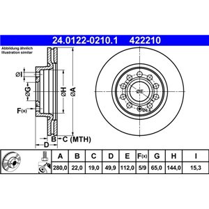 24.0122-0210.1 Brake Disc ATE - Top1autovaruosad