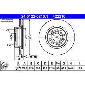 24.0122-0210.1 Тормозной диск ATE - Top1autovaruosad