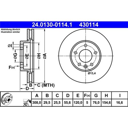 24.0130-0114.1 Тормозной диск ATE