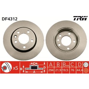 DF4312 Brake Disc TRW - Top1autovaruosad