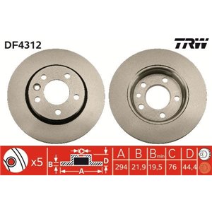 DF4312  Brake disc TRW 