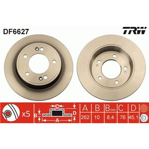 DF6627  Brake disc TRW 