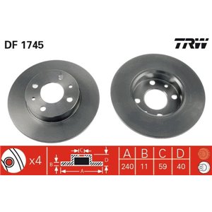 DF1745 Brake Disc TRW - Top1autovaruosad