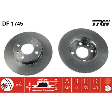 DF1745 Тормозной диск TRW