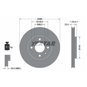 92111503 Тормозной диск TEXTAR - Top1autovaruosad