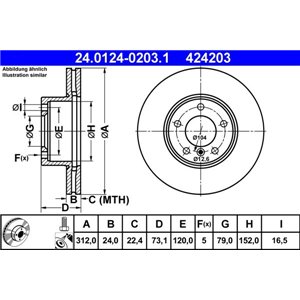 24.0124-0203.1 Тормозной диск ATE - Top1autovaruosad