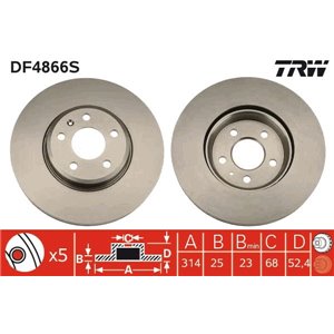 DF4866S  Brake disc TRW 