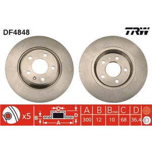 DF4848  Brake disc TRW 