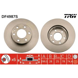DF4987S Brake Disc TRW - Top1autovaruosad