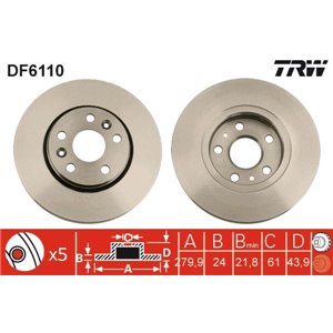 DF6110 Brake Disc TRW - Top1autovaruosad
