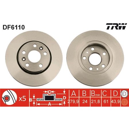 DF6110 Тормозной диск TRW