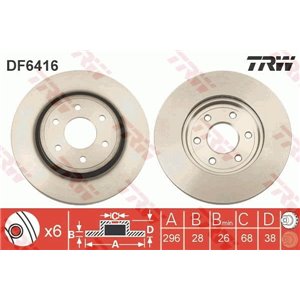 DF6416  Brake disc TRW 