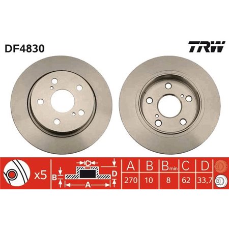 DF4830 Brake Disc TRW