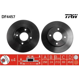 DF4457 Brake Disc TRW - Top1autovaruosad