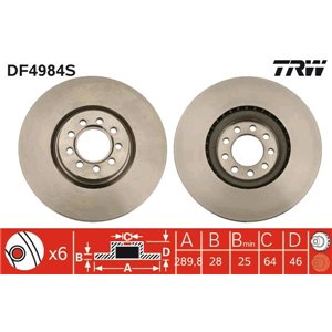 DF4984S Brake Disc TRW - Top1autovaruosad
