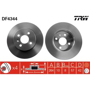 DF4344  Brake disc TRW 