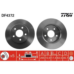 DF4372 Brake Disc TRW - Top1autovaruosad