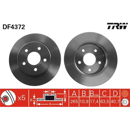 DF4372 Brake Disc TRW