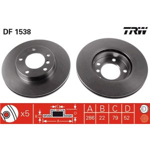 DF1538 Brake Disc TRW - Top1autovaruosad