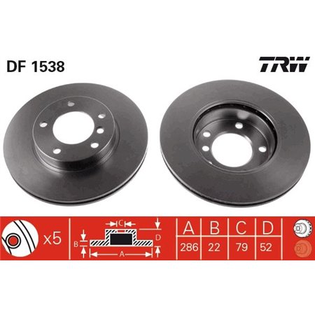 DF1538 Brake Disc TRW