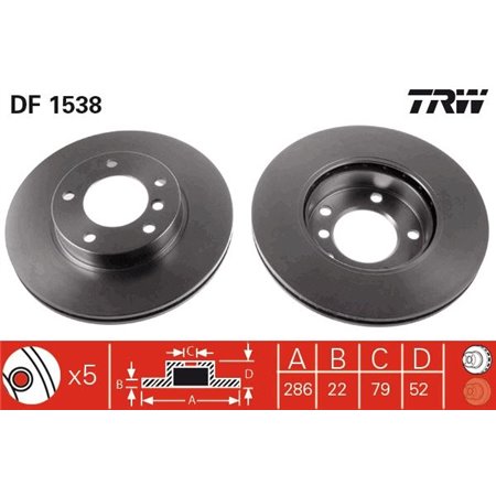 DF1538  Brake disc TRW 