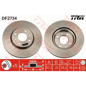 DF2734 Тормозной диск TRW - Top1autovaruosad