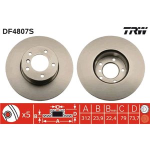 DF4807S Brake Disc TRW - Top1autovaruosad
