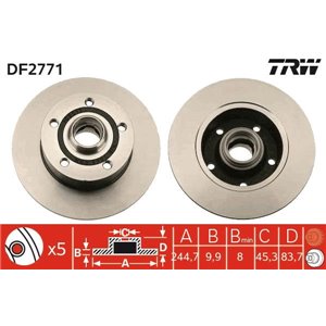DF2771  Brake disc TRW  - Top1autovaruosad