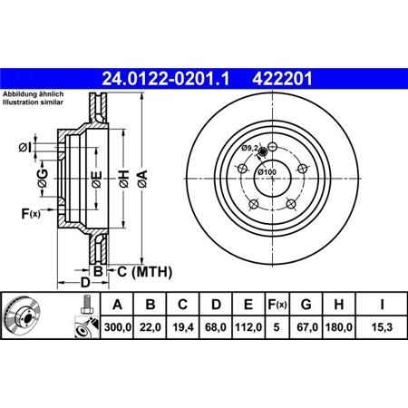 24.0122-0201.1 Brake Disc ATE