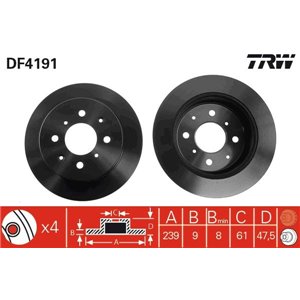 DF4191  Brake disc TRW 