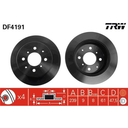 DF4191 Тормозной диск TRW     