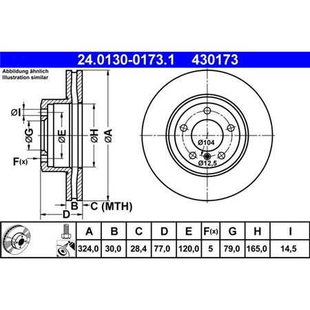 24.0130-0173.1 Brake Disc ATE