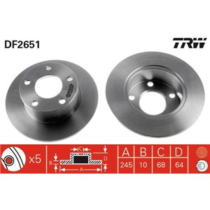 DF2651 Brake Disc TRW - Top1autovaruosad