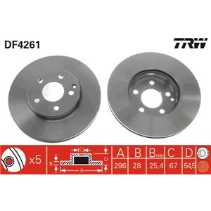 DF4261  Brake disc TRW 