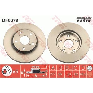 DF6679  Brake disc TRW 