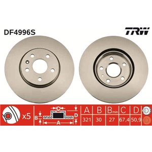 DF4996S Тормозной диск TRW - Top1autovaruosad