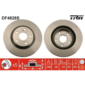 DF4828S  Brake disc TRW 