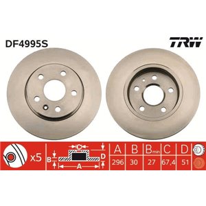 DF4995S Тормозной диск TRW - Top1autovaruosad