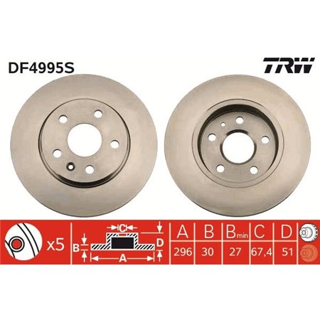DF4995S Тормозной диск TRW     