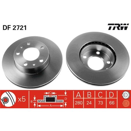 DF2721 Brake Disc TRW