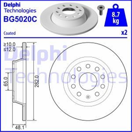 BG5020C Тормозной диск DELPHI