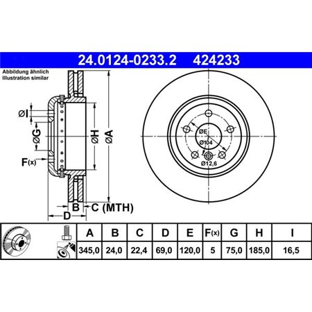 24.0124-0233.2 Brake Disc ATE