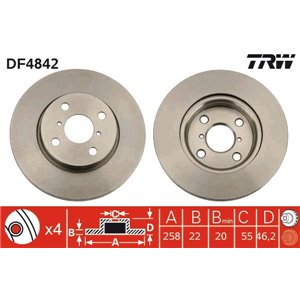 DF4842 Тормозной диск TRW - Top1autovaruosad